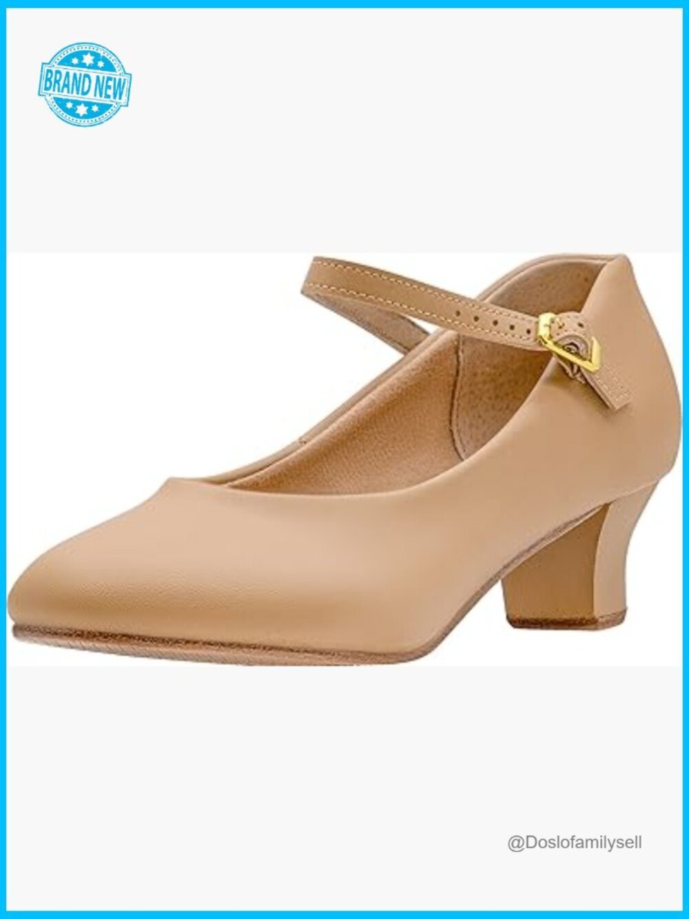 Ankle Strap Character Dance Shoes 1.55'' Heel with Buckle - Women's Ballroom